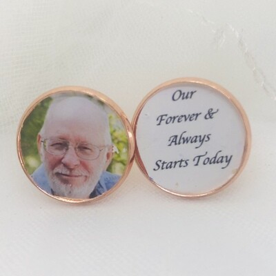 AARON - 18mm Rose Gold Memory Charm Cuff Links