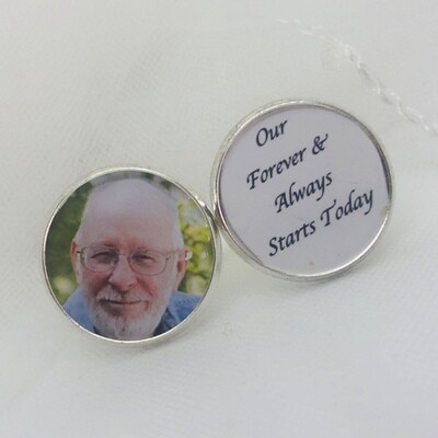 AARON - 18mm Silver Memory Charm Cuff Links