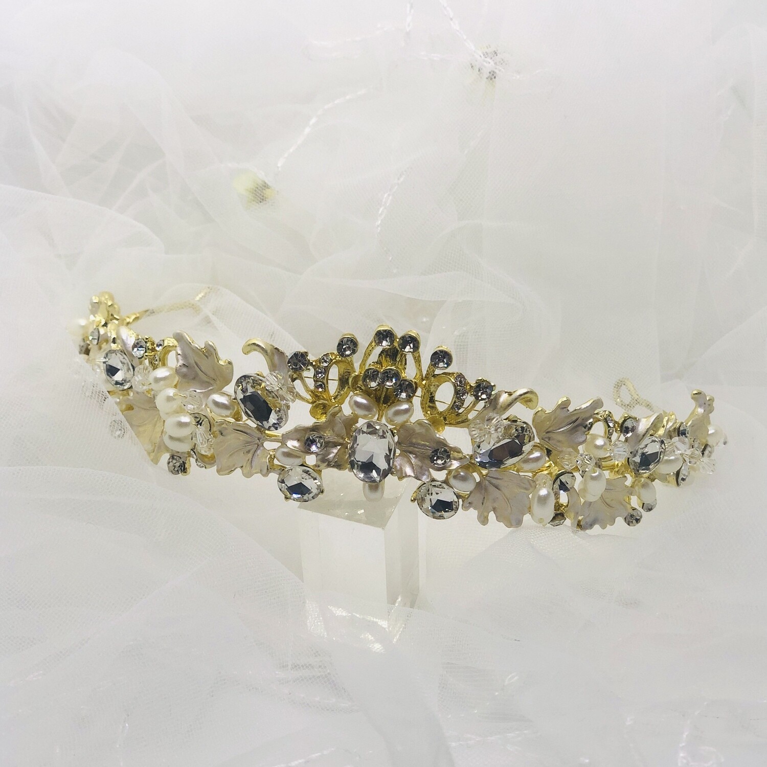 LEXI - Gold Crystal Wedding Bridal Tiara