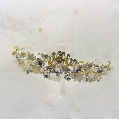 LEXI - Gold Crystal Wedding Bridal Tiara