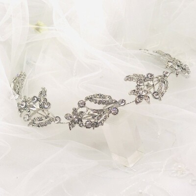 FALLON - Silver Crystal Bridal Wedding Headband
