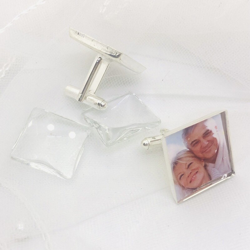 SHAUN - Silver Memory Charm Cuff Links