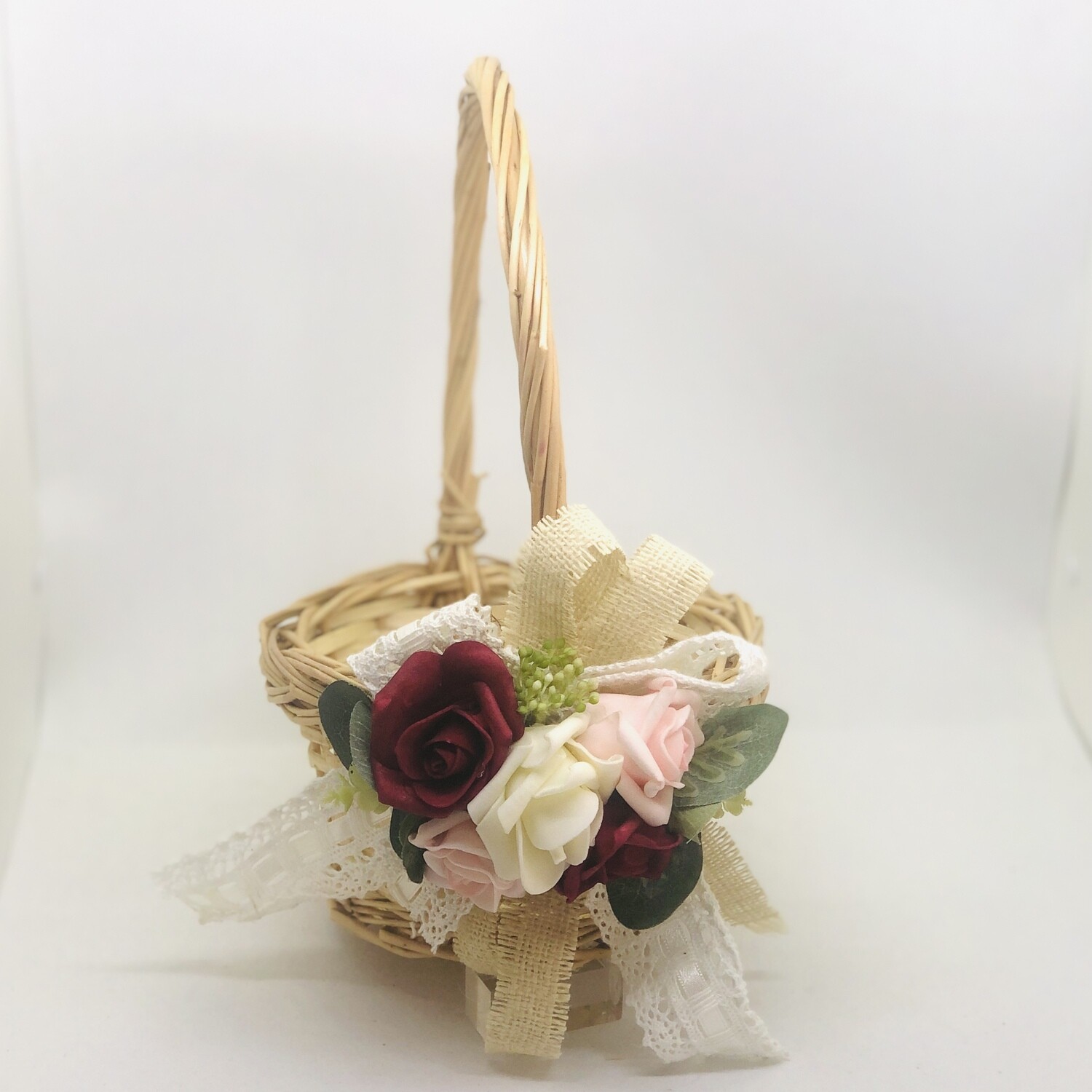 COUNTRY - Rustic Cane Flower Girl Basket