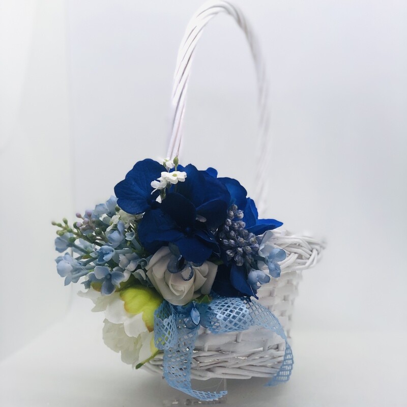 BROOKE - White Cane Flower Girl Basket