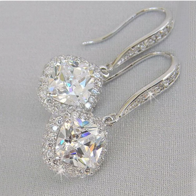 REESE - Silver Pierced Bridal Wedding Earrings