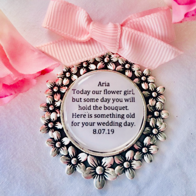 DAISY - Antique Silver Flower Girl Charm