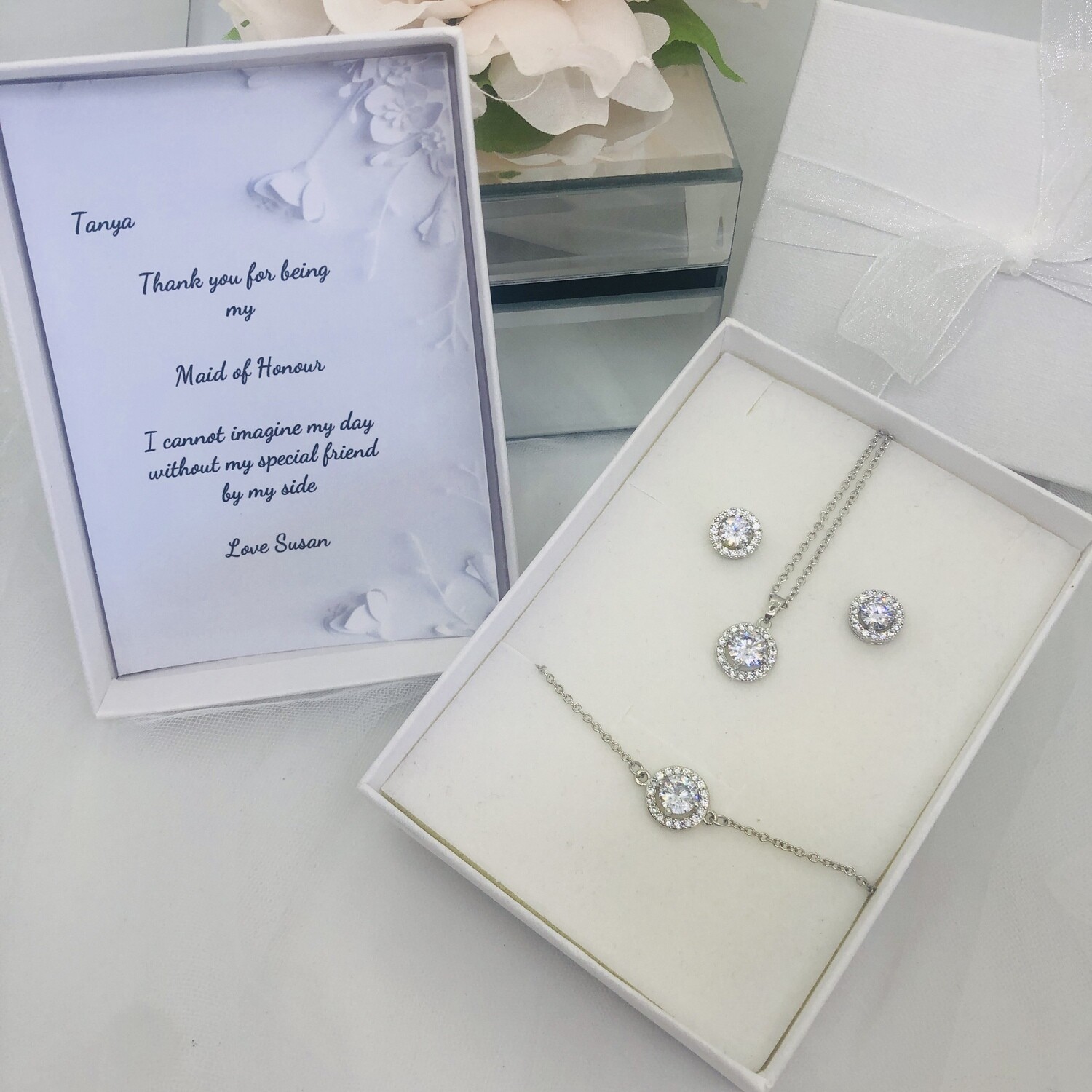 JANELLE SILVER - Personalised Bridal Necklace Set
