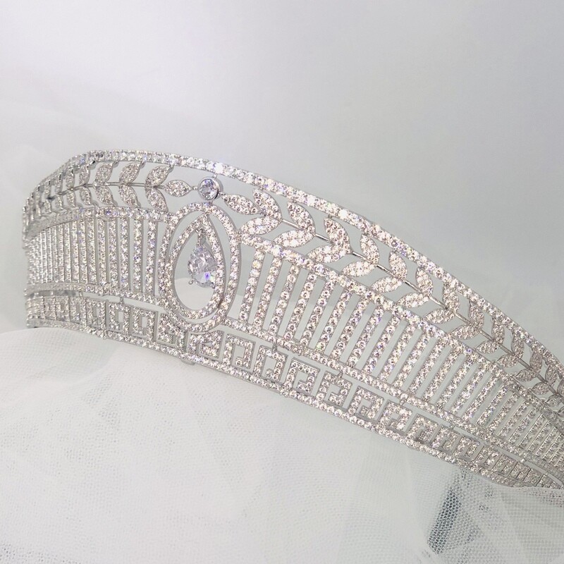VIKTORIA - Silver Wedding Bridal Crown Tiara
