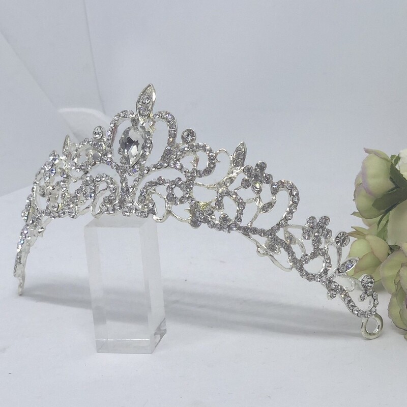 REAGAN SILVER - Crystal Bridal Wedding Tiara