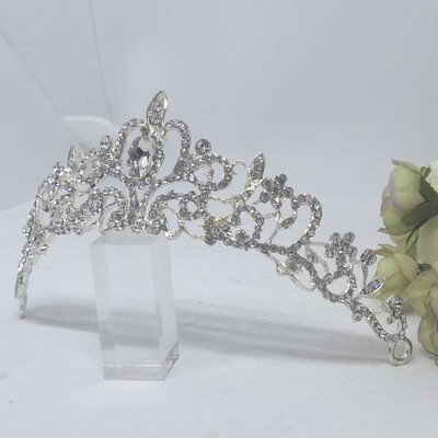 REAGAN SILVER - Crystal Bridal Wedding Tiara