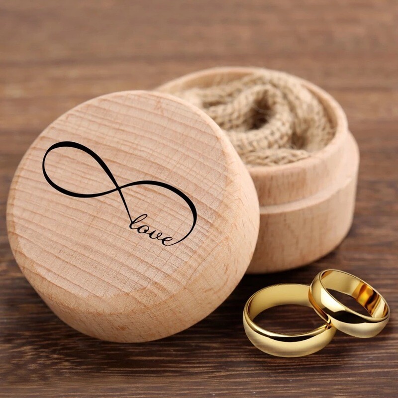 JASON - Round Rustic Bridal Ring Box