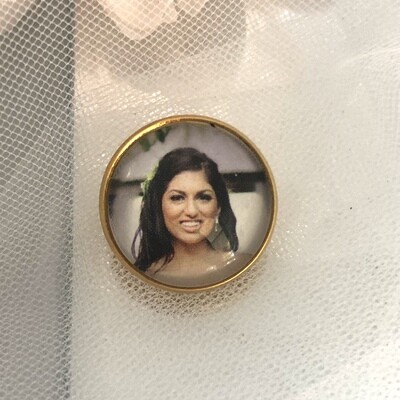 OLEANDER - Gold Round Memory Charm Brooch