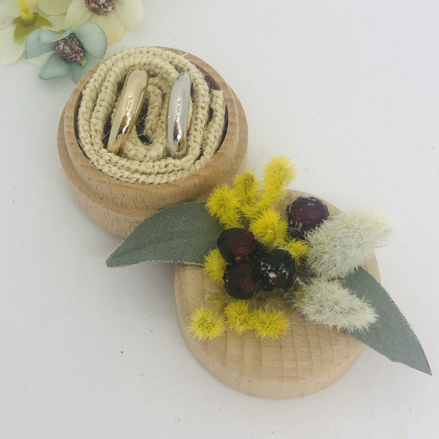NATHAN - Native Flower Wooden Ring Box