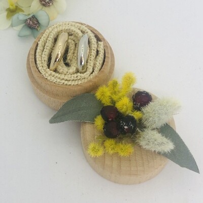 NATHAN - Native Flower Wooden Ring Box