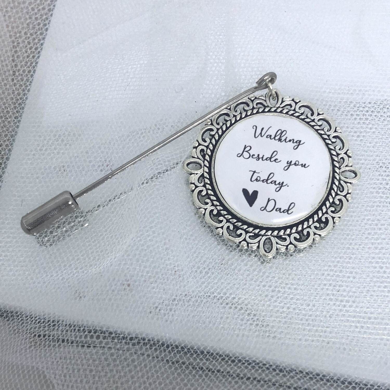 NORMAN - Silver Memory Charm Lapel Pin Boutonnière