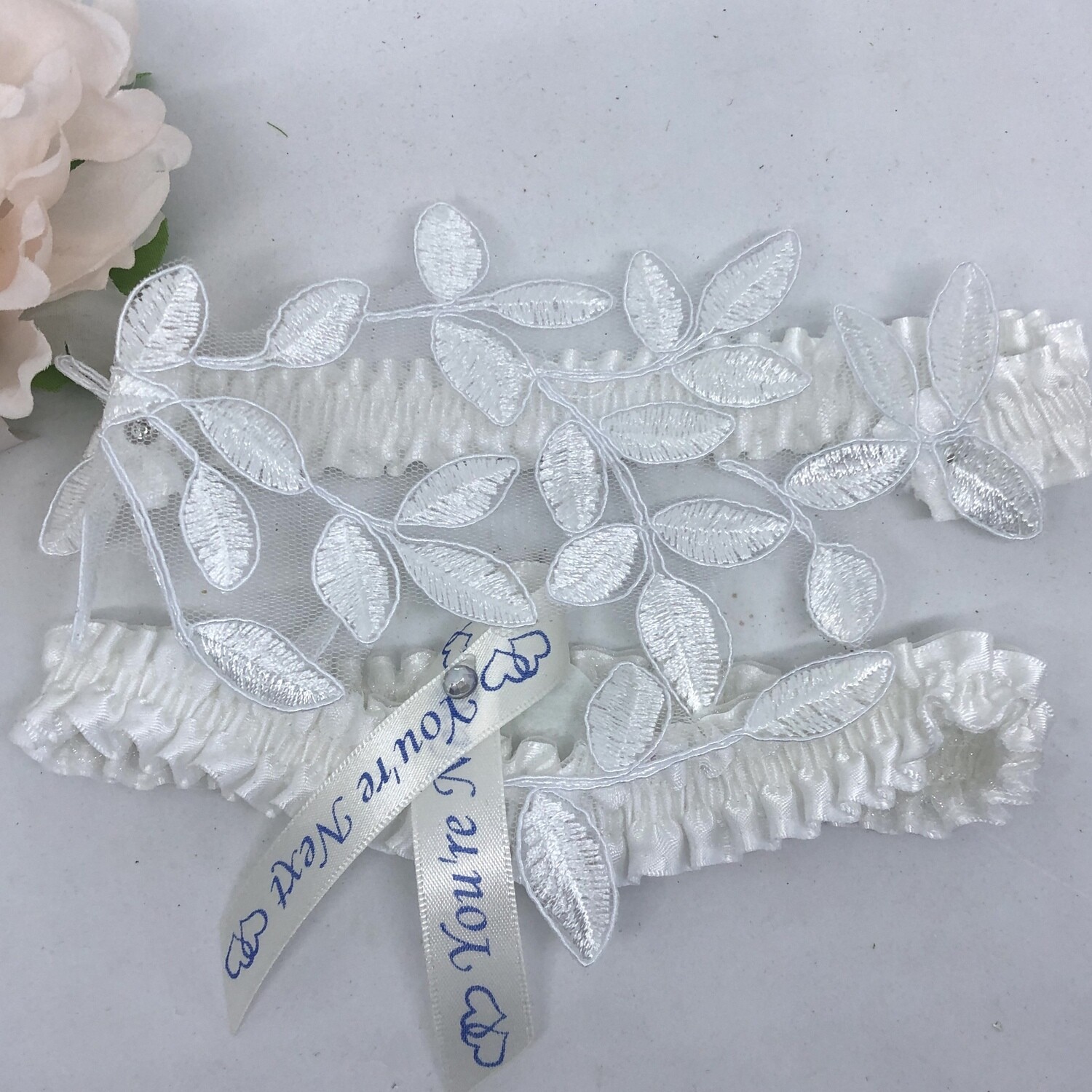 MACKENZIE - White Lace Bridal Wedding Garter