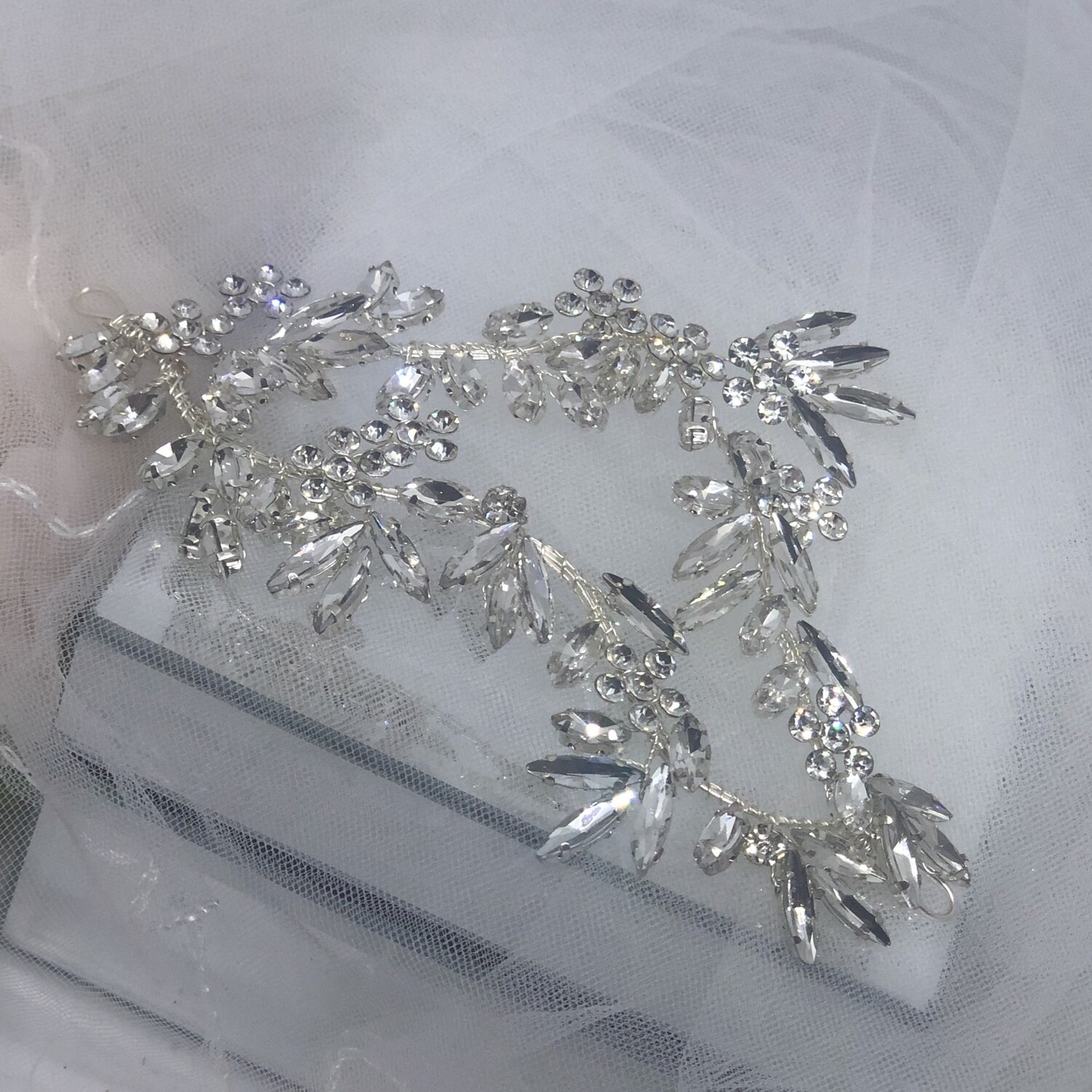 ROXANNE - Silver Crystal Wedding Bridal Hair Piece