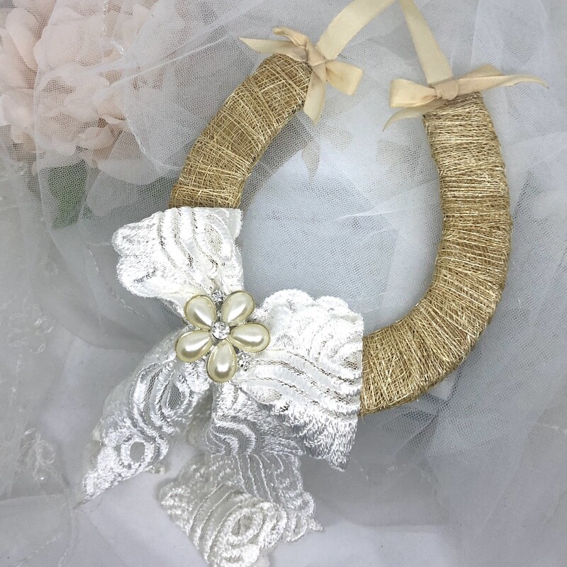 RUSTIC LACE 2 - Bridal Horseshoe Good Luck Charm