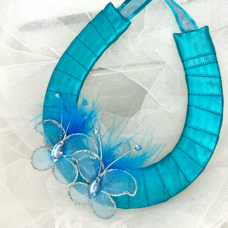 GWYNETH - Aqua Bridal Horseshoe Good Luck Charm