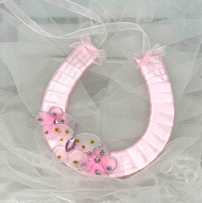 JOY - Pink Bridal Horseshoe Good Luck Charm