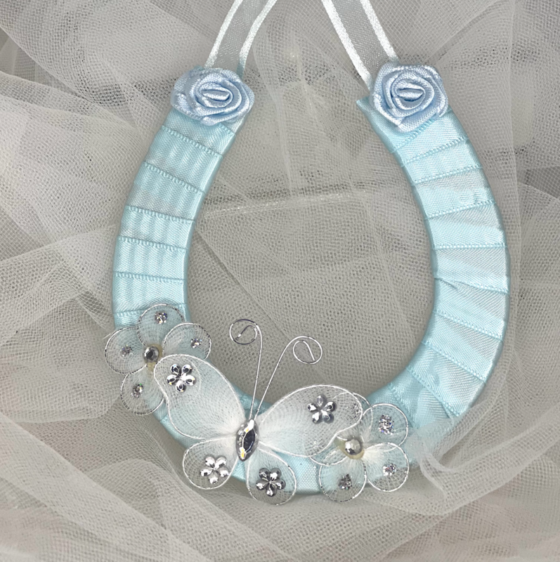 CALLIE - Blue Bridal Horseshoe Good Luck Charm