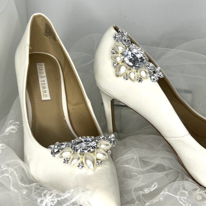 KIANA - Silver Pearl and Rhinestone Shoe Clip