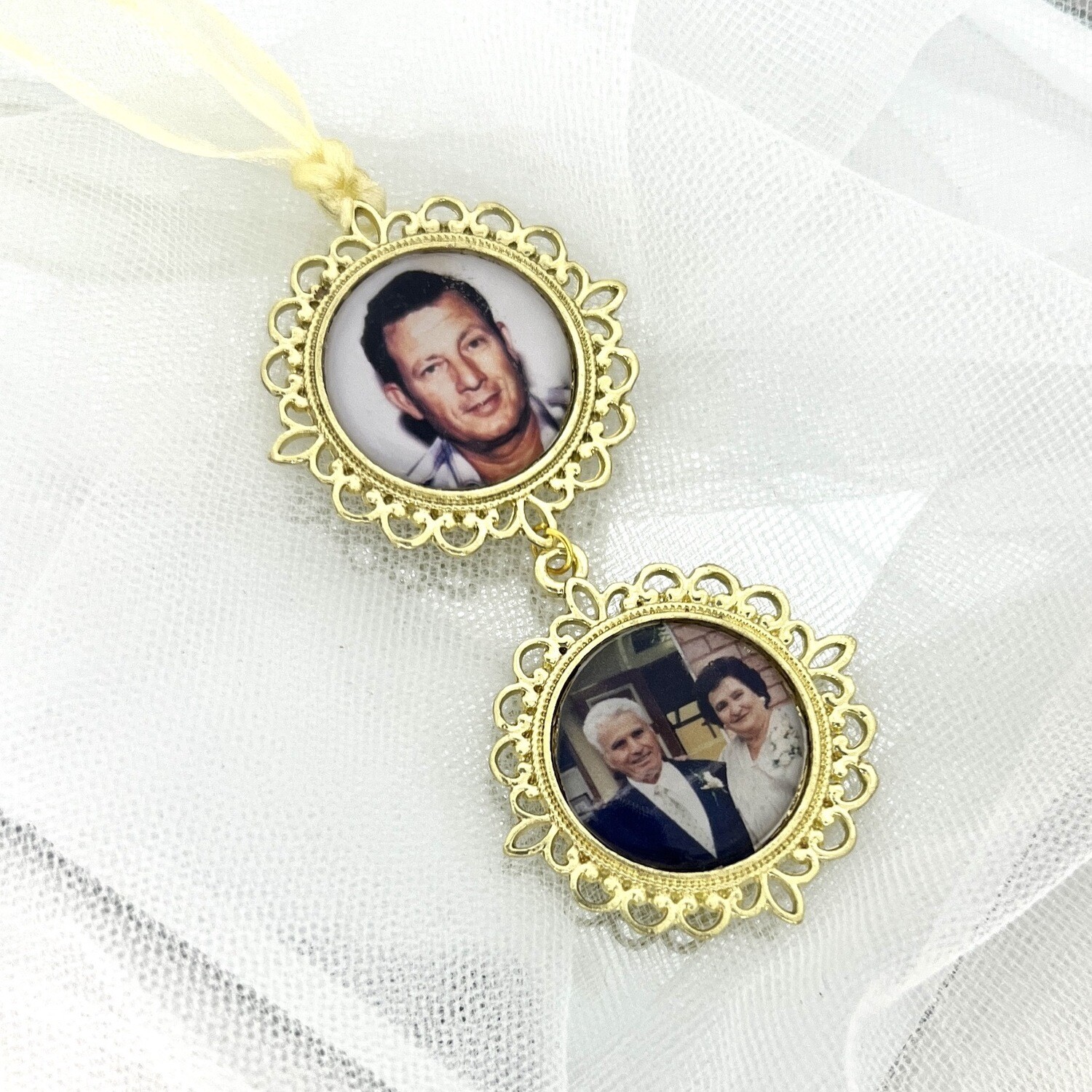 KELLIE DOUBLE - 14k Round Bridal Memory Charm