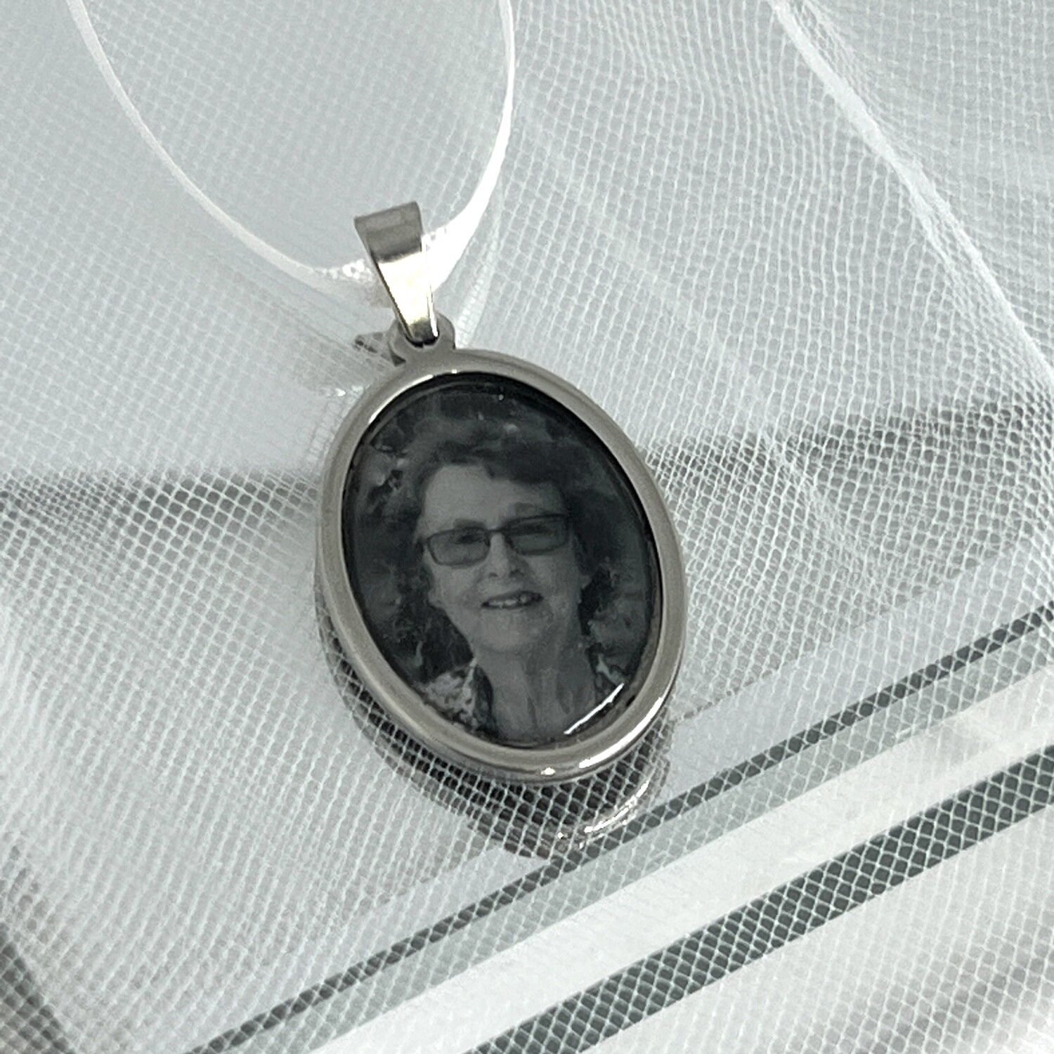 MILLIE AS -  Antique Silver Oval Bridal Memory Charm