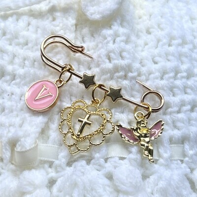 NICOLE - Gold &amp; Pink Baby Keepsake Pin