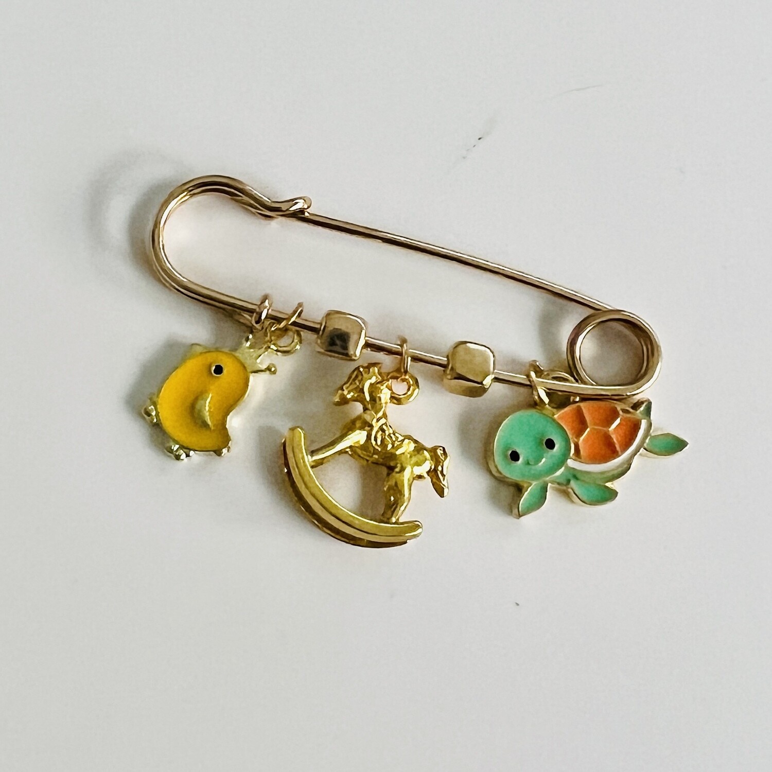TIANA - Gold &amp; White Baby Keepsake Pin