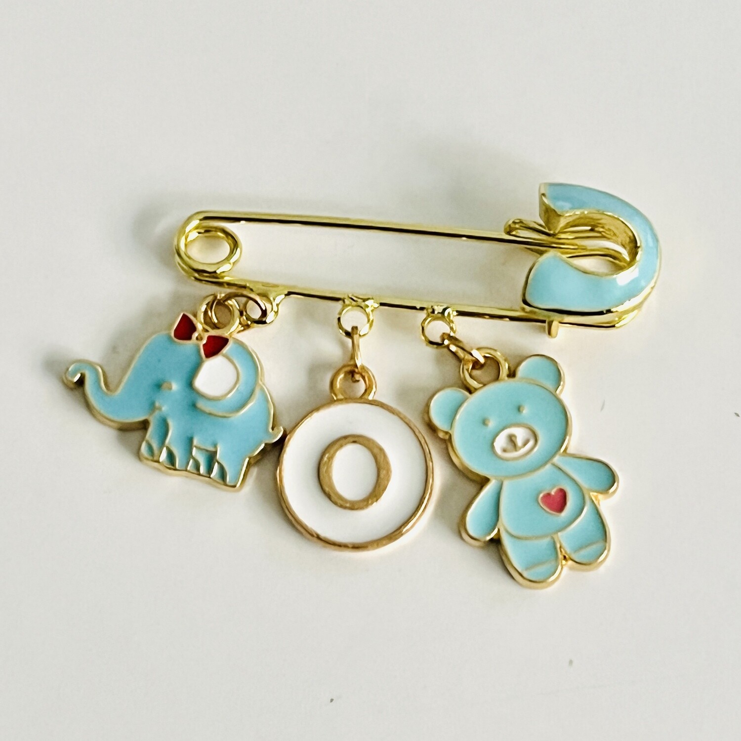 BENNY- Gold &amp; Blue Baby Keepsake Pin