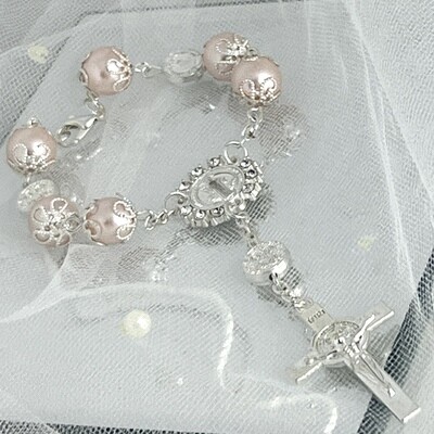 MELODY - Pink Pearl First Communion Bracelet