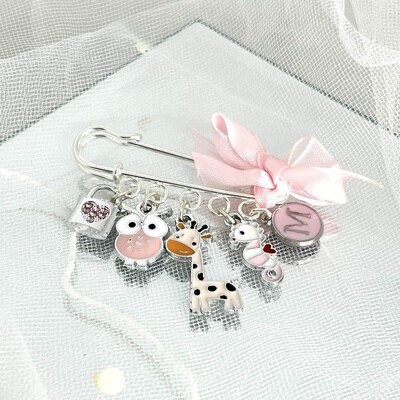 ARIEL - Silver &amp; Pink Baby Keepsake Pin
