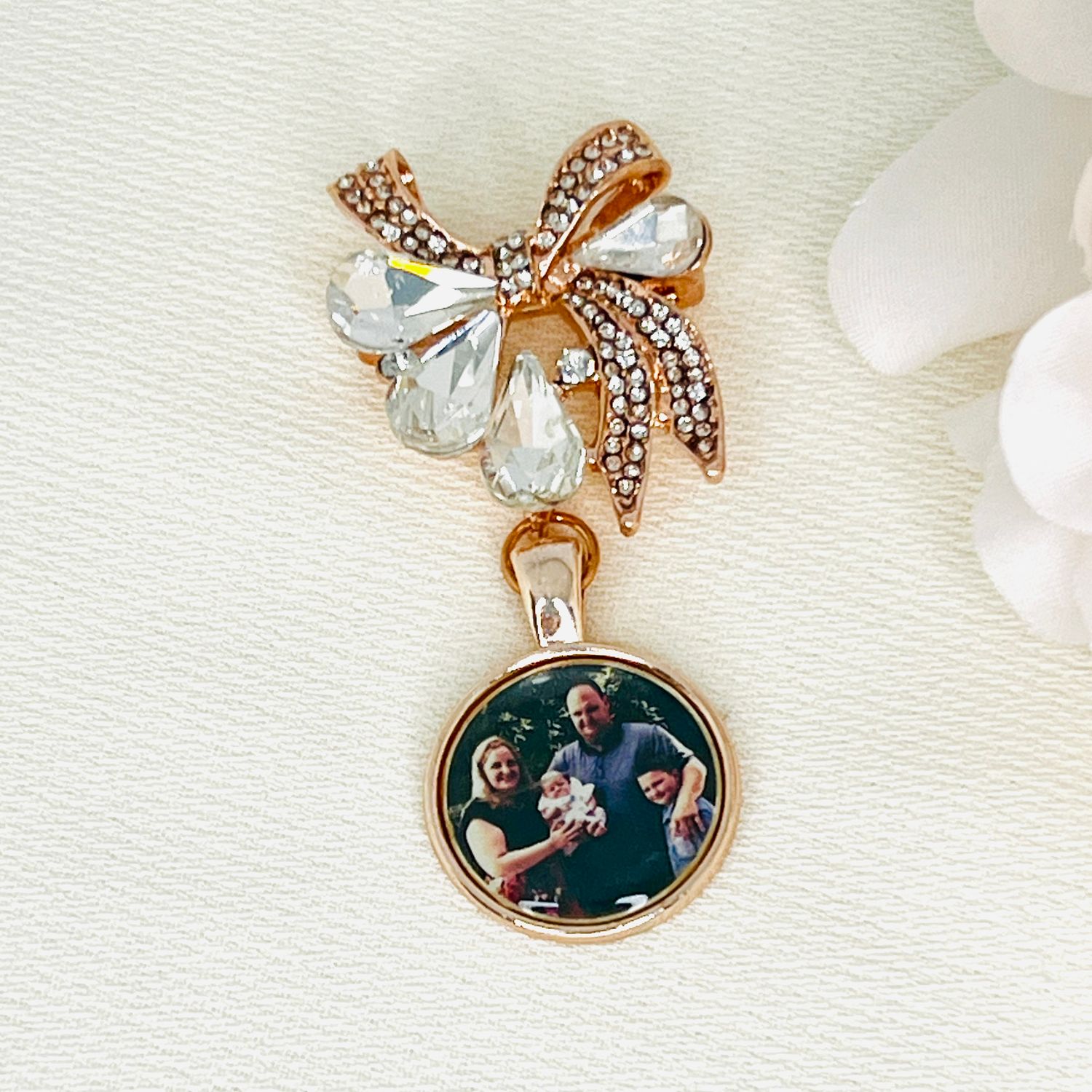 FELECIA ROSE GOLD BOW PIN  - Memory Charm Pin