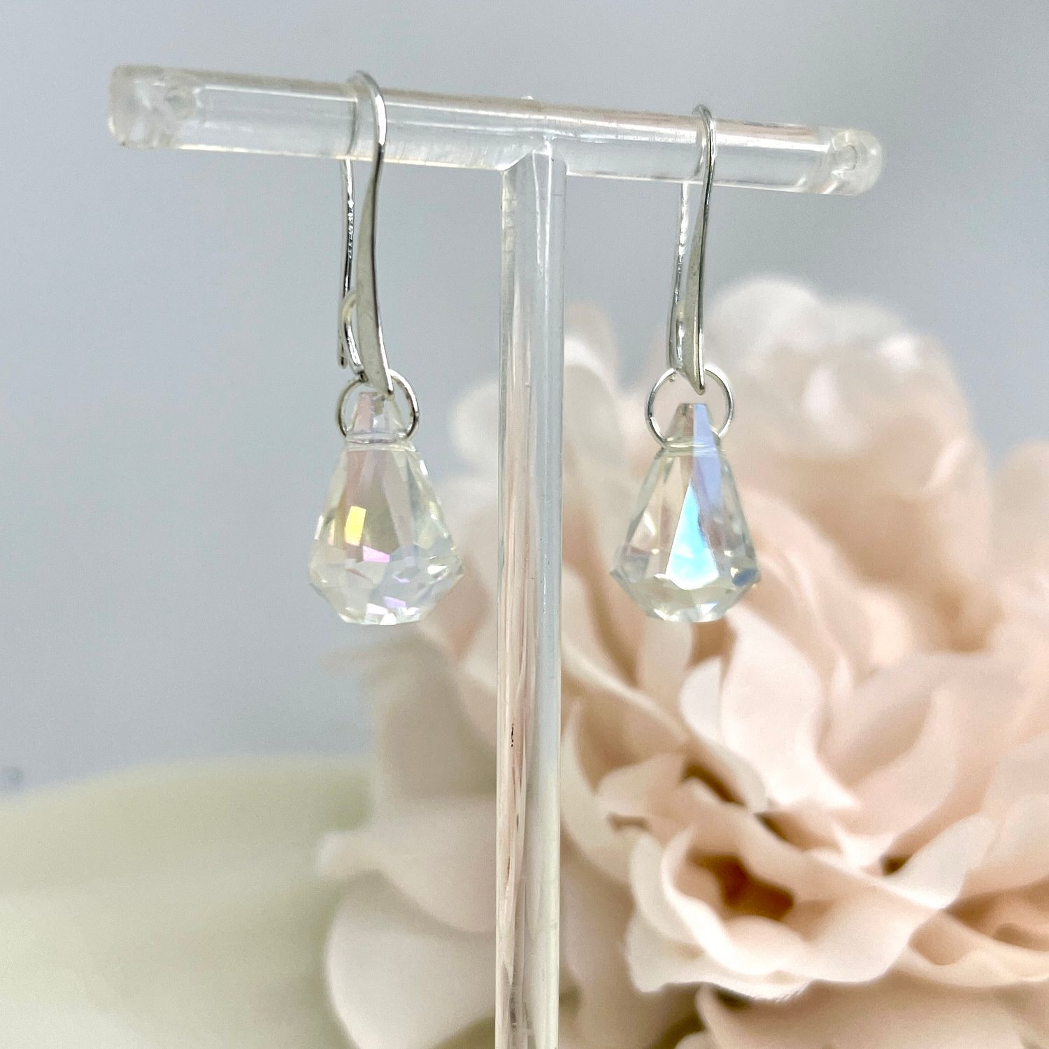 SIENNA - Silver Pierced Crystal Earrings