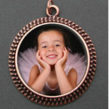 NEWTON - Large Round Antique Copper Memory Charm