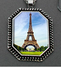 PARIS - Large Octagon Antique Silver Memory Charm