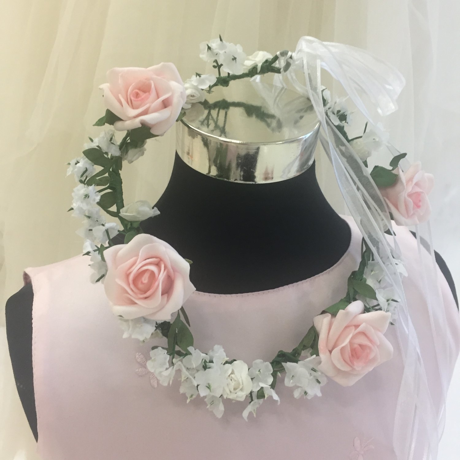 ALANNAH - Pink and White Rose Flower Crown