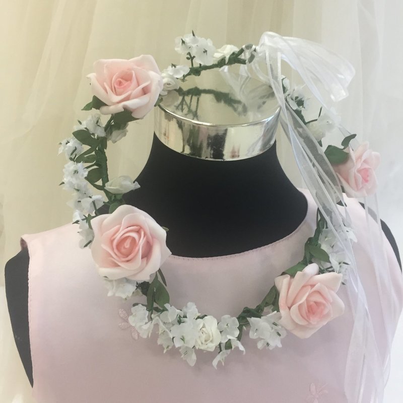 ALANNAH - Pink and White Rose Flower Crown
