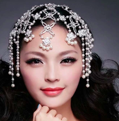 ULYANA - Crystal and Pearl Silver Full Head Piece ULYANA - Crystal and Pearl Silver Full Head Piece