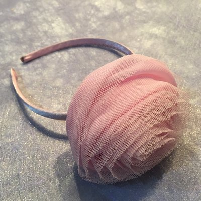 BEAUTY -  Pink Tulle Toddler Wedding Bridal Headband