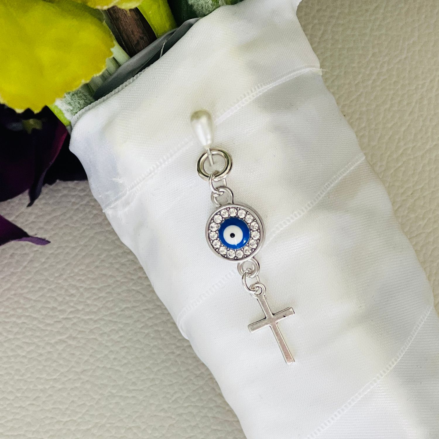 THEA - Something Blue - Evil Eye Bouquet Charm