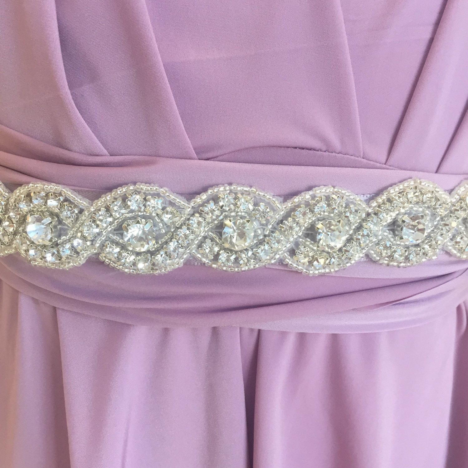 YVONNE - Bling Ribbon Bridal Wedding Sash Belt