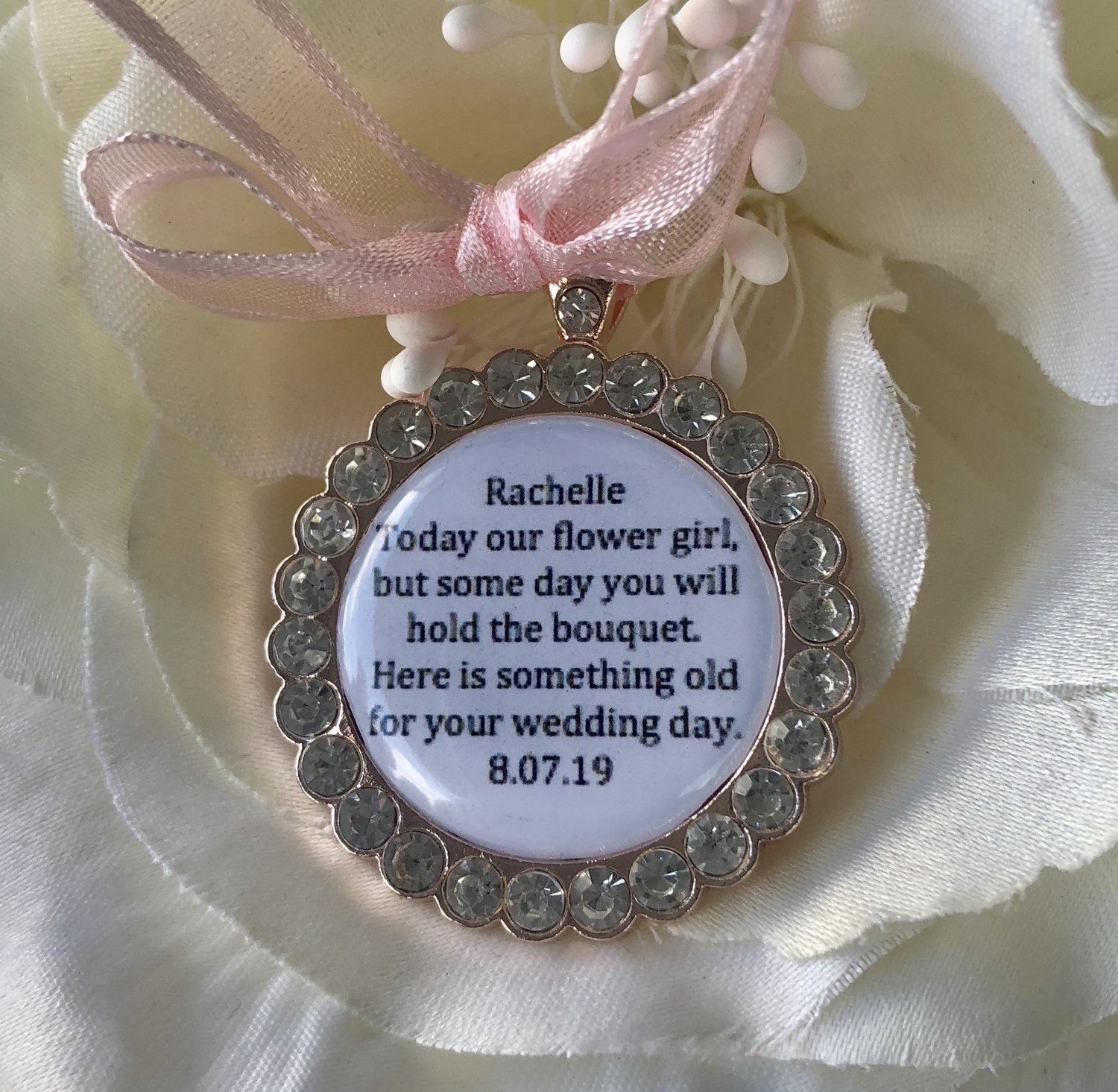 OLIVIA ROSE - Rose Gold Bling Flower Girl Charm