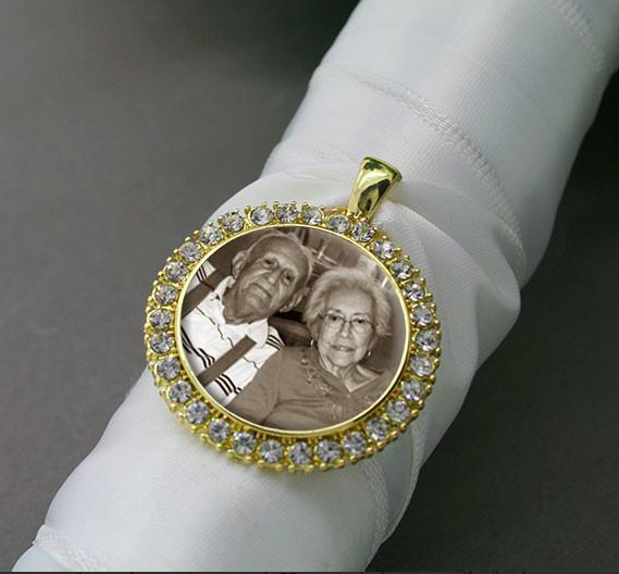 OLIVIA GOLD - Gold Round Bling Bridal Memory Charm