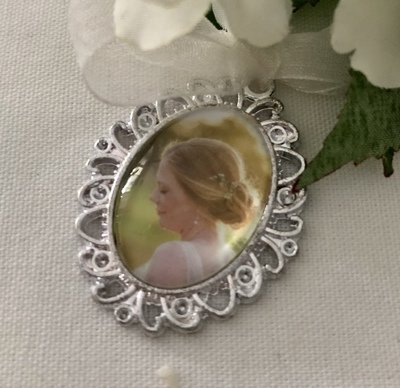 SHARON - Shiny Silver Oval Memory Charm