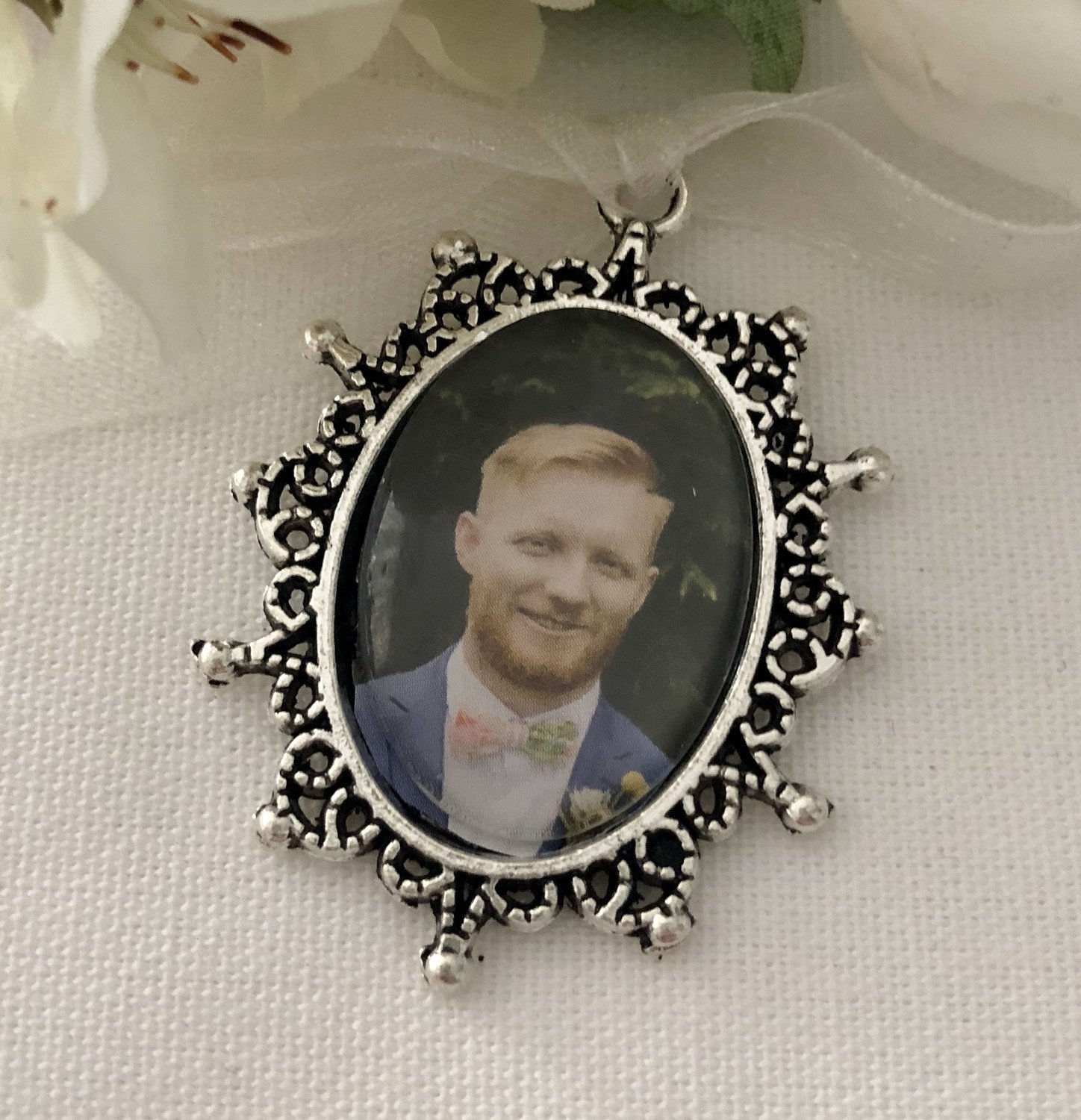 FRANCES - Antique Silver Oval Memory Charm