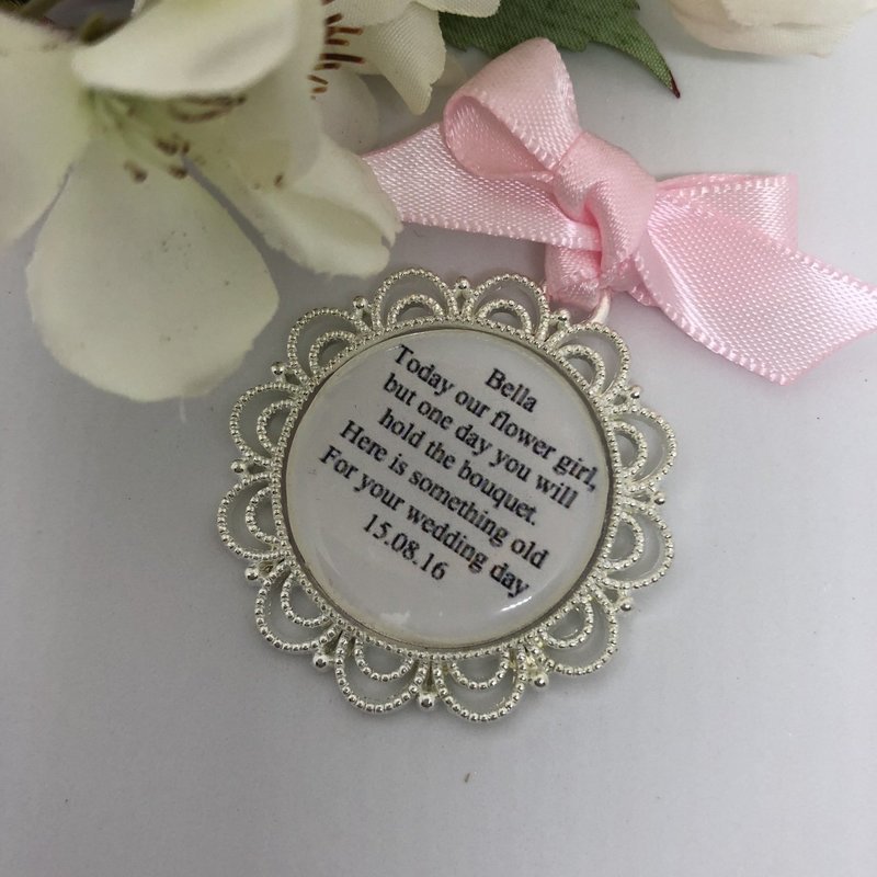 DELTA - Silver Scallop Edge Flower Girl Charm