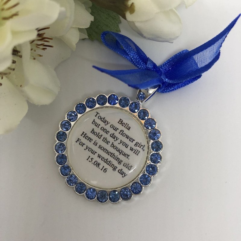 BELLE - Blue Bling Flower Girl Charm