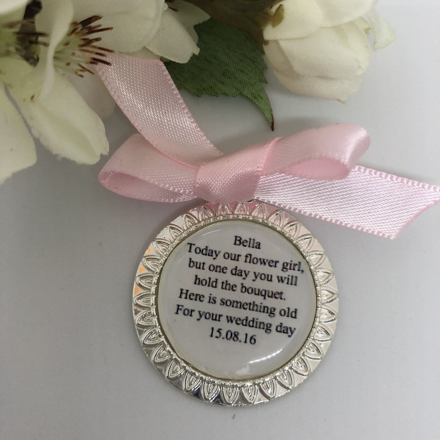 EMMA - Silver Daisy Edge Flower Girl Charm